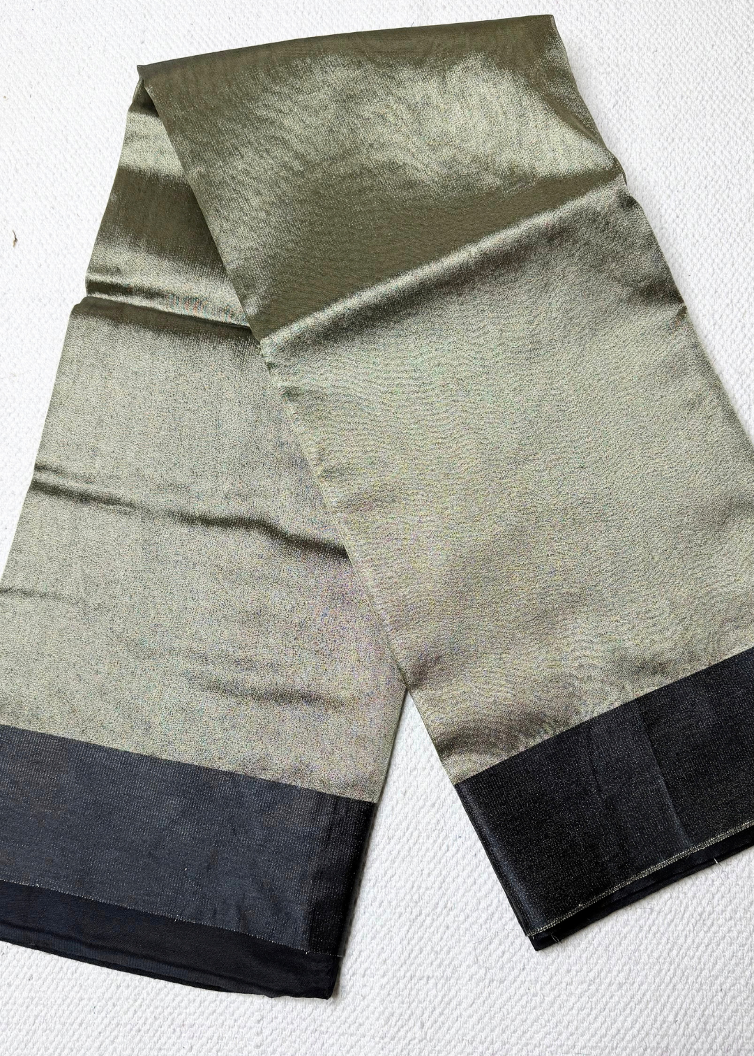 Metallic Greyish Plain Tissue Silk
