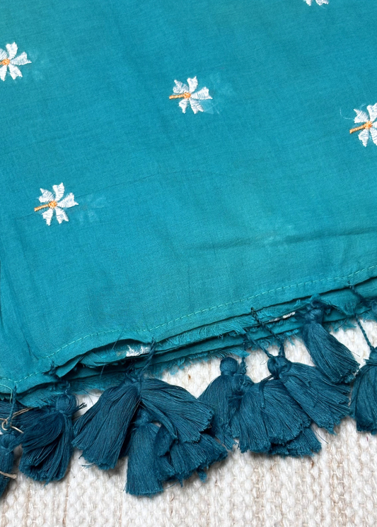 Rama Green Parijatak Mul Cotton Saree