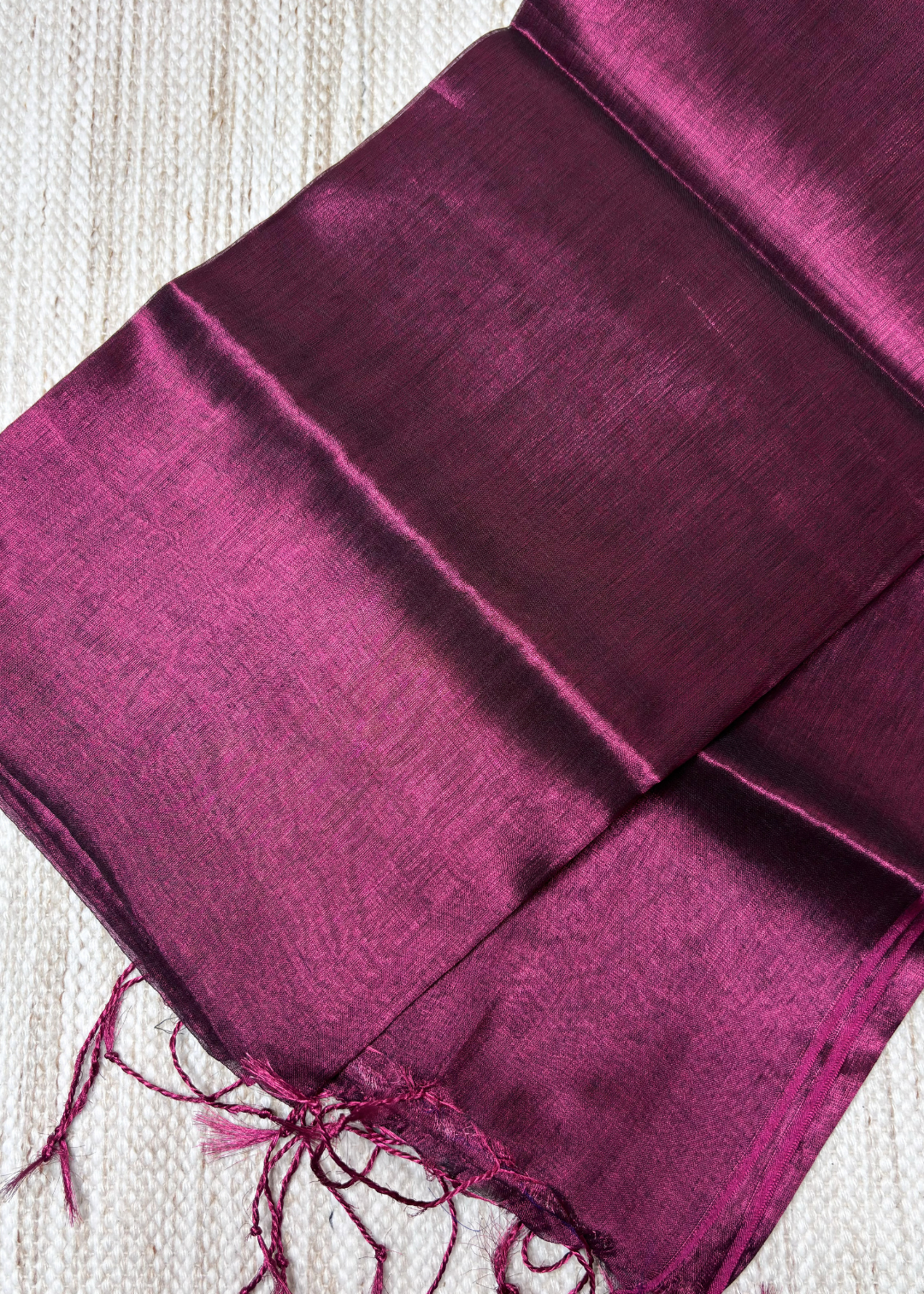 Amsuli Purple Plain Raga Tissue Silk