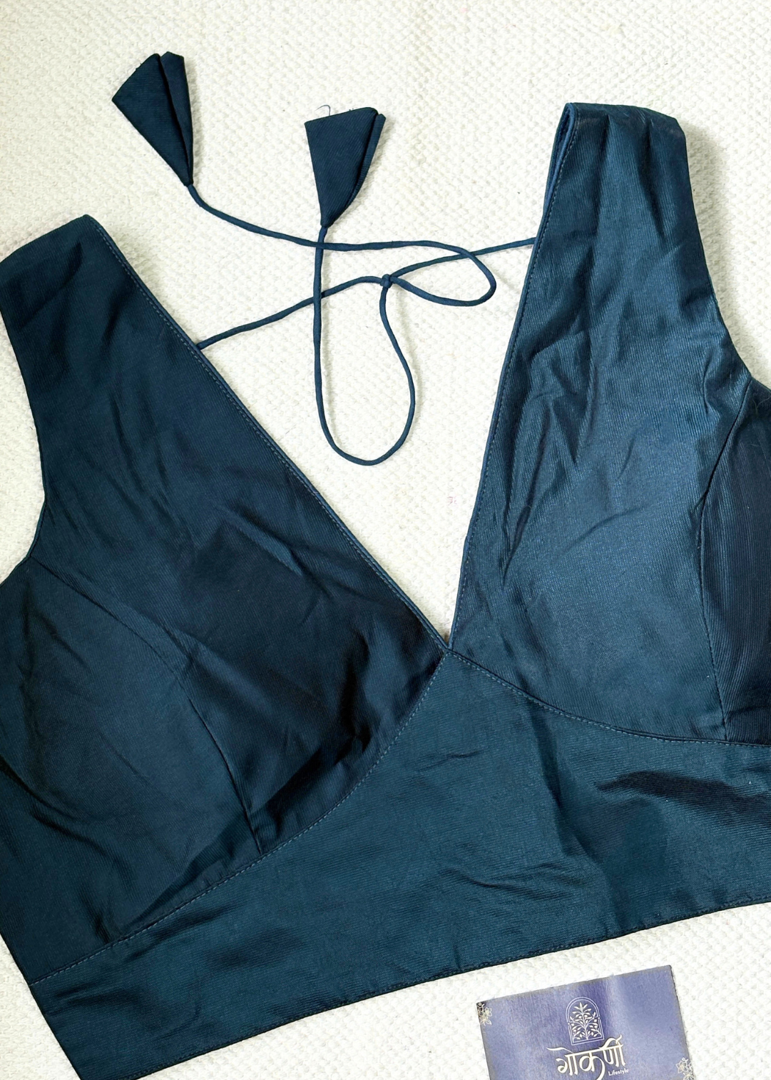 V Neck Midnight Blue Blouse