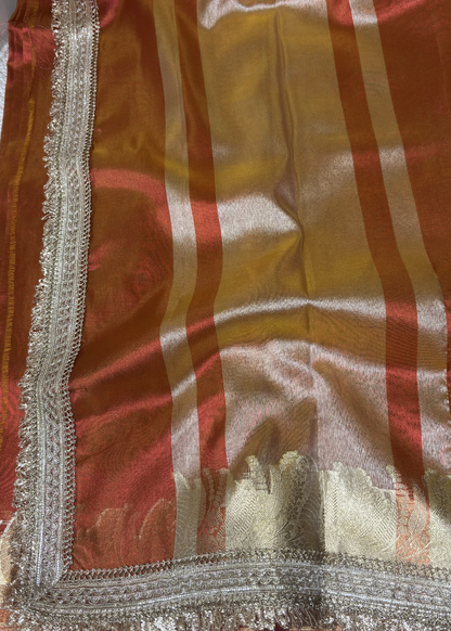 Dhoop Chav Yellow Orange Banarasi Tissue Silk