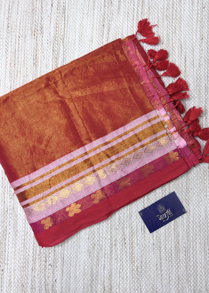 Dhoop Chav Red Pink Partyware Mul Cotton