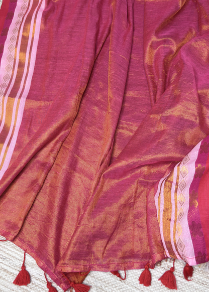 Dhoop Chav Red Pink Partyware Mul Cotton