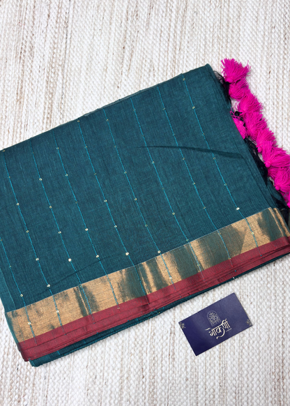 Rama Green Chandani Mul Cotton Saree