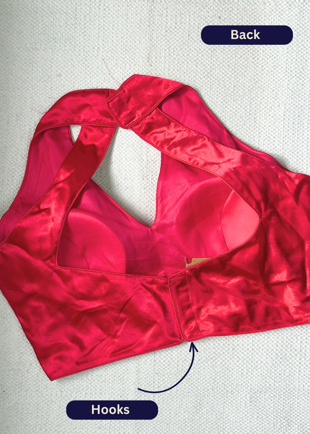 Halter Neck Rani Pink Silk Blouse