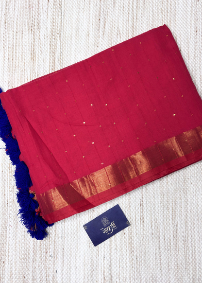 Rani Pink Chandani Mul Cotton Saree