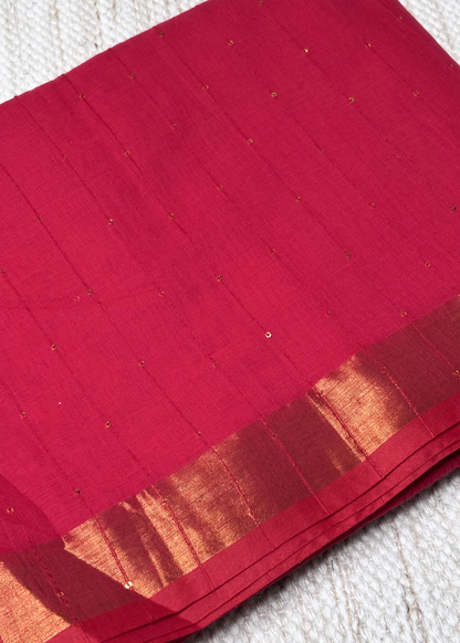 Rani Pink Chandani Mul Cotton Saree