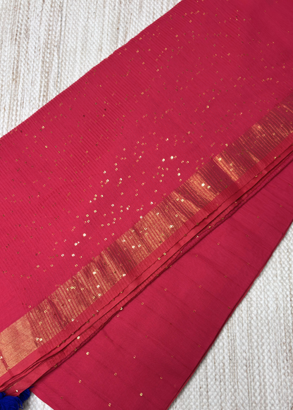 Rani Pink Chandani Mul Cotton Saree