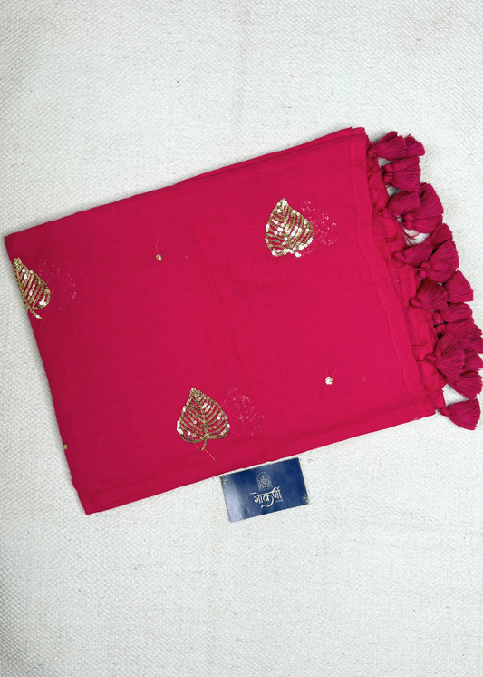 Rani Pink Paan Butti Mul Cotton