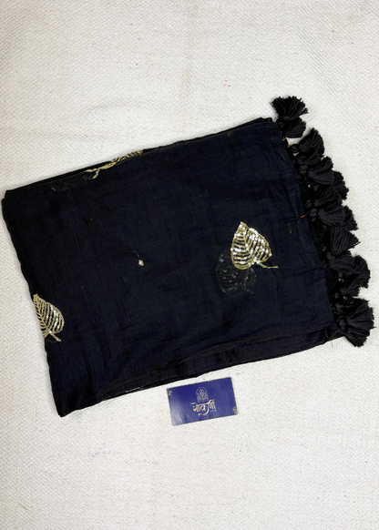 Black Paan Butti Mul Cotton