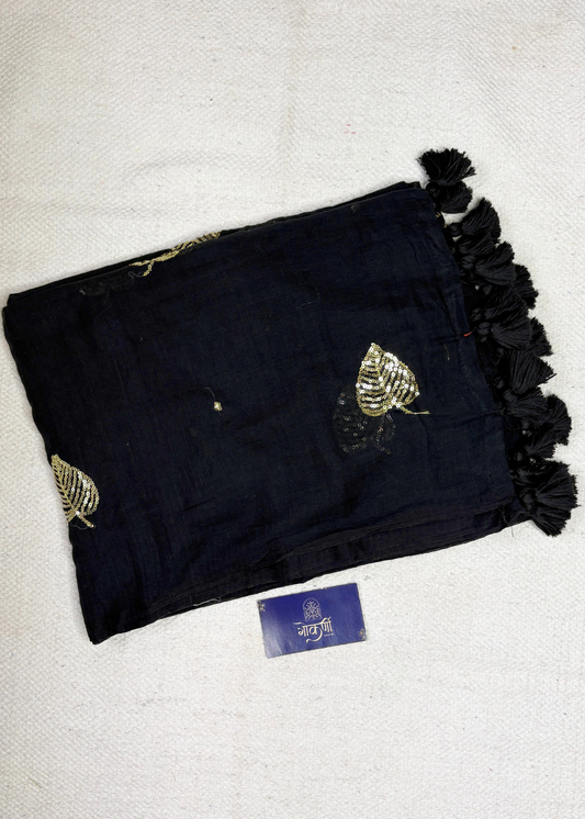 Black Paan Butti Mul Cotton