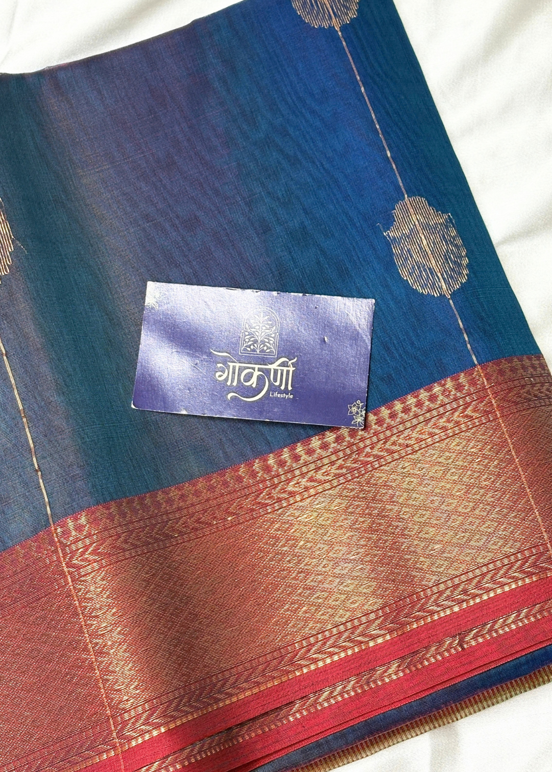 Shaded Blue Gajalakshami Maheshwari