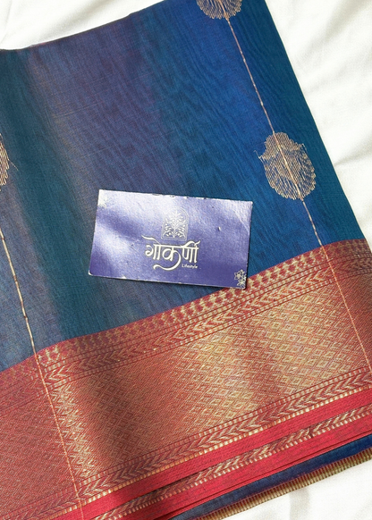 Shaded Blue Gajalakshami Maheshwari
