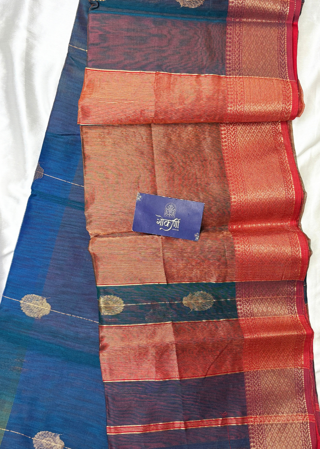 Shaded Blue Gajalakshami Maheshwari