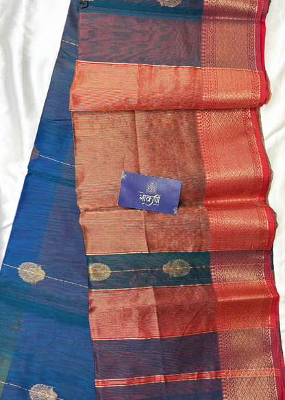 Shaded Blue Gajalakshami Maheshwari