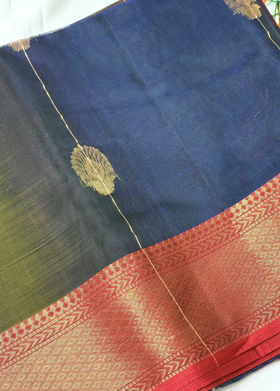Shaded Blue Gajalakshami Maheshwari