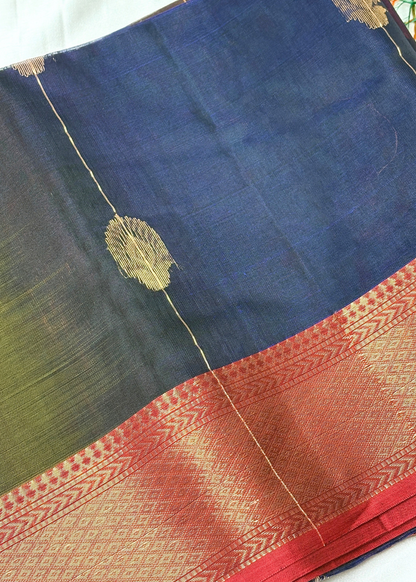 Shaded Blue Gajalakshami Maheshwari