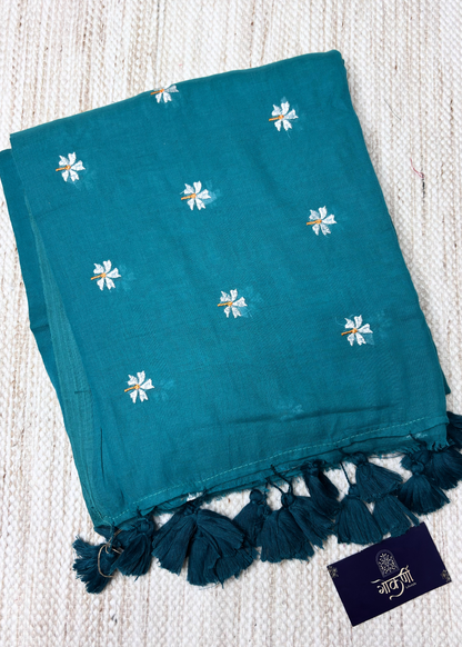 Rama Green Parijatak Mul Cotton Saree