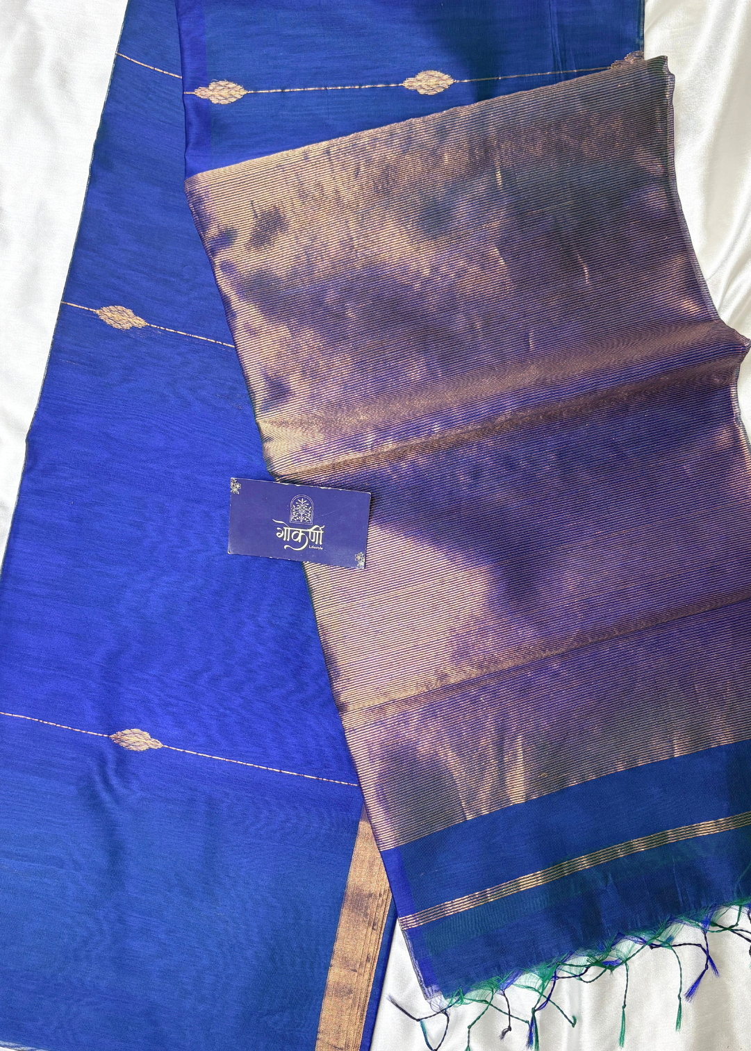 Royal Blue Shankh Butti Maheshwari