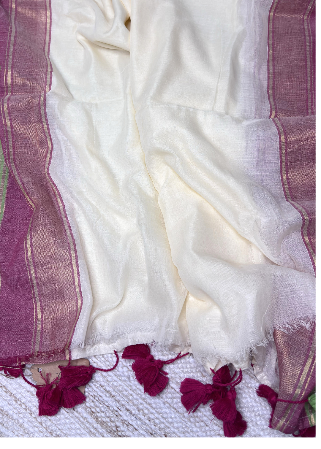 Off White Pink Border