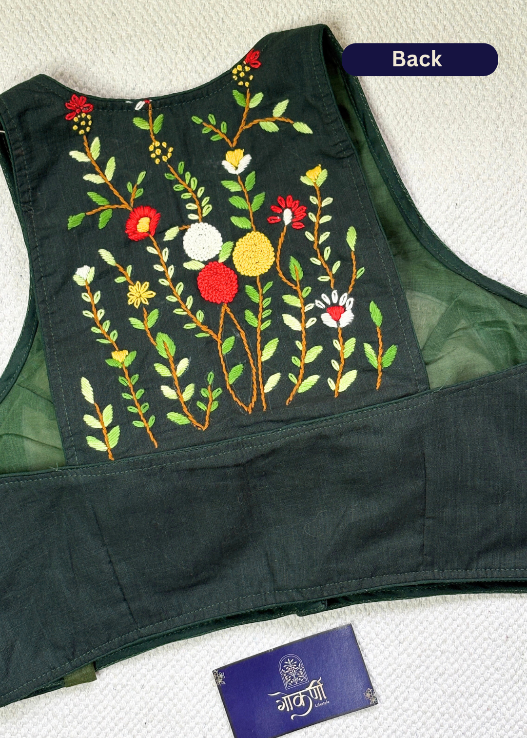 Halter Neck Bottle Green Blouse