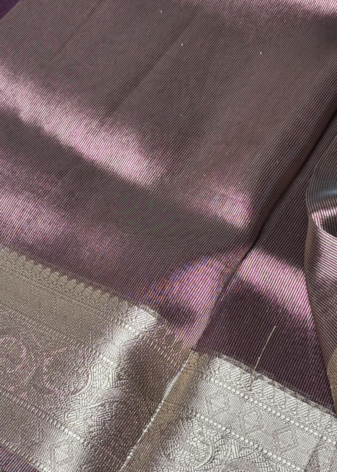 Dark Pink Banarasi Tissue Silk