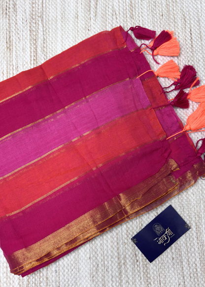 Pink Strip Mul Cotton