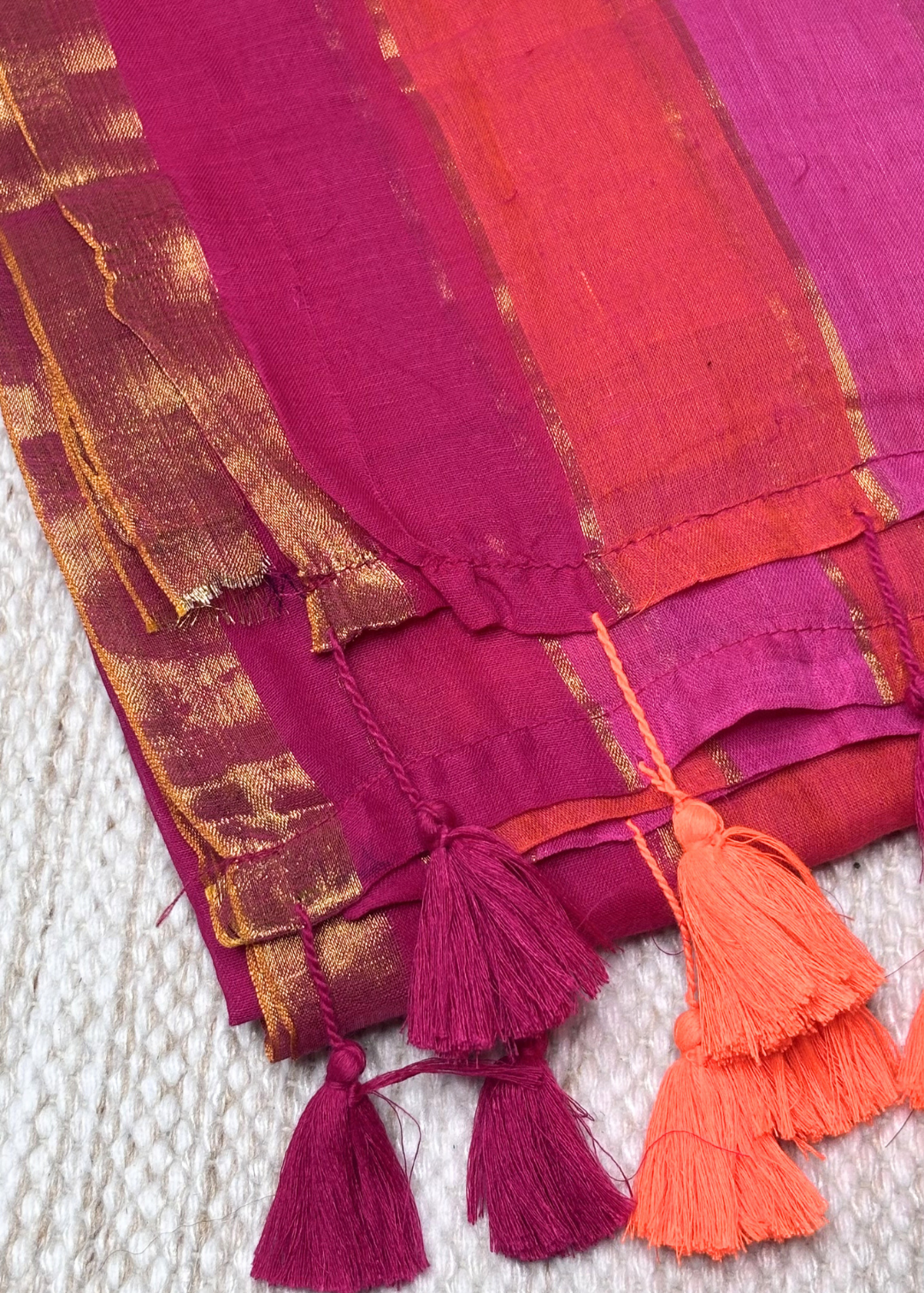 Pink Strip Mul Cotton