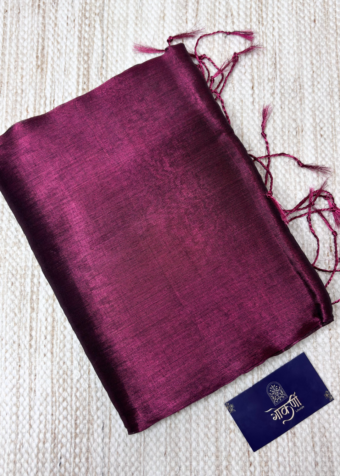 Amsuli Purple Plain Raga Tissue Silk