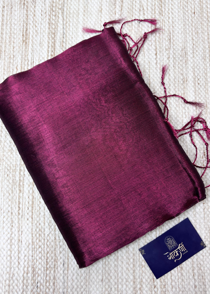 Amsuli Purple Plain Raga Tissue Silk