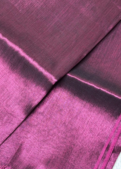 Amsuli Purple Plain Raga Tissue Silk