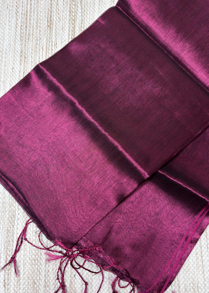 Amsuli Purple Plain Raga Tissue Silk