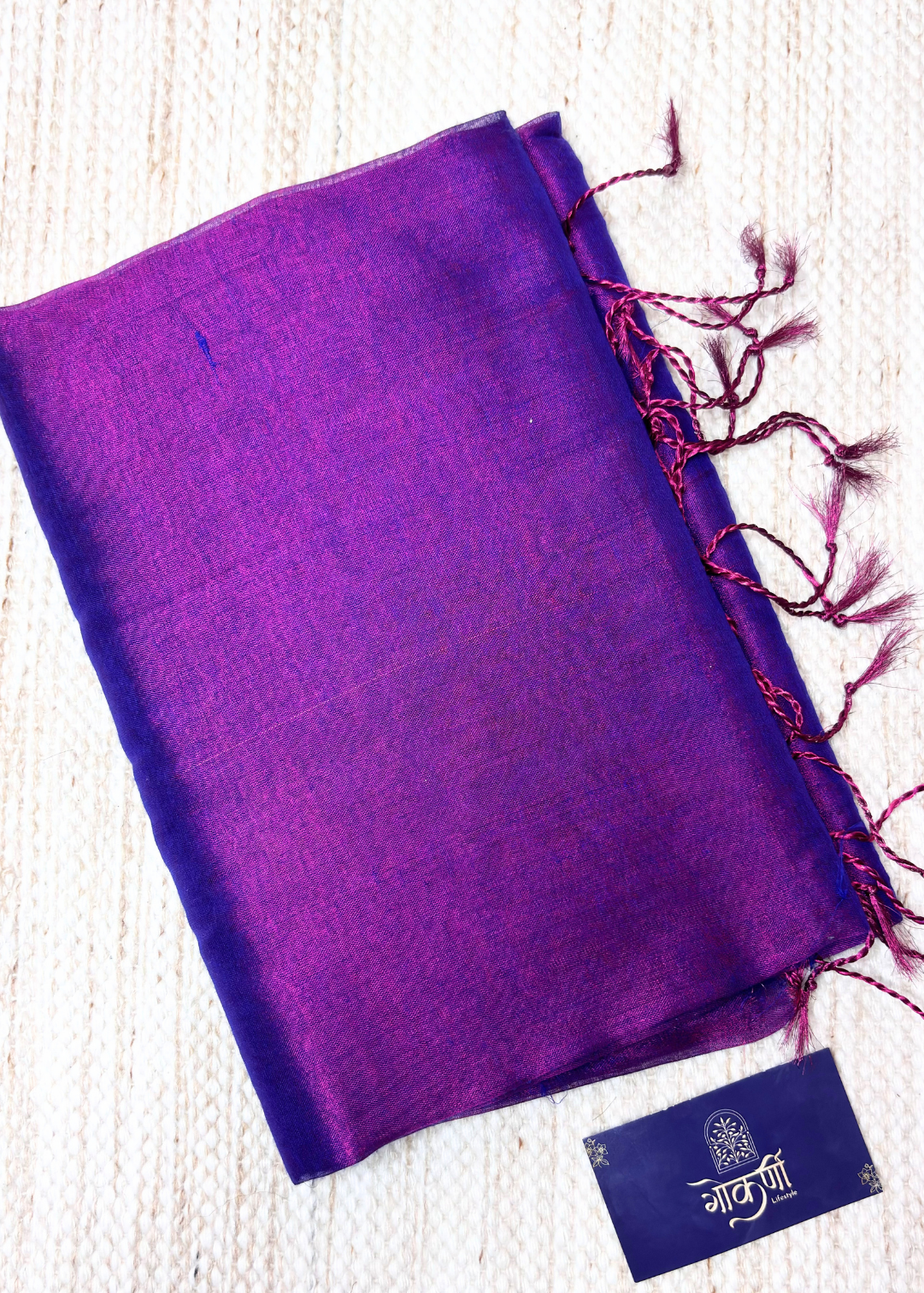 Purple Plain Raga Tissue Silk
