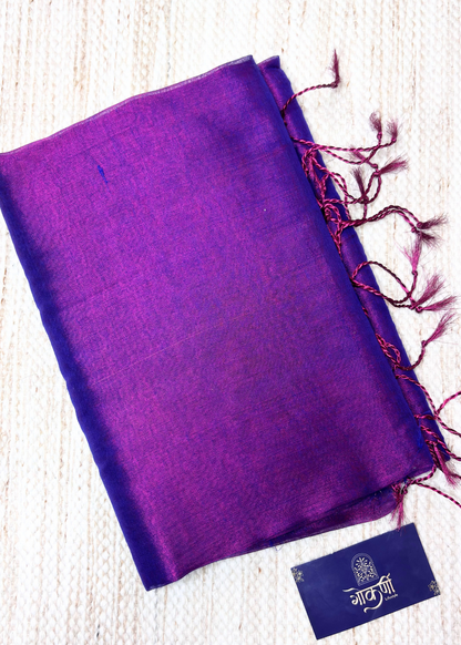 Purple Plain Raga Tissue Silk