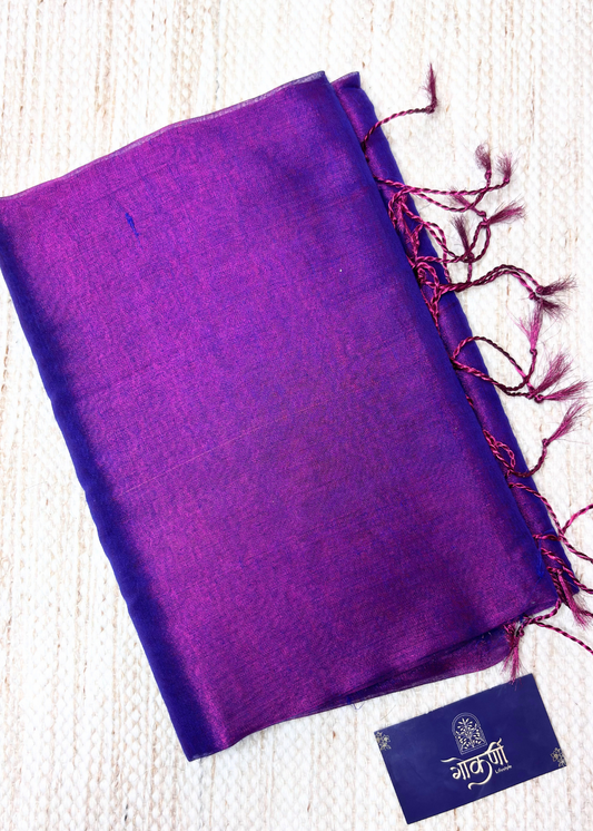 Purple Plain Raga Tissue Silk