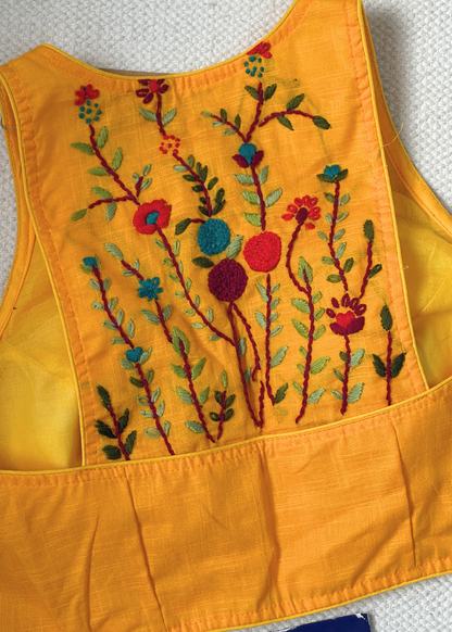 Halter Neck Yellow Blouse
