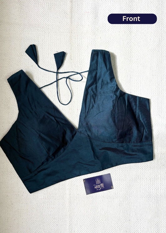 V Neck Midnight Blue Blouse