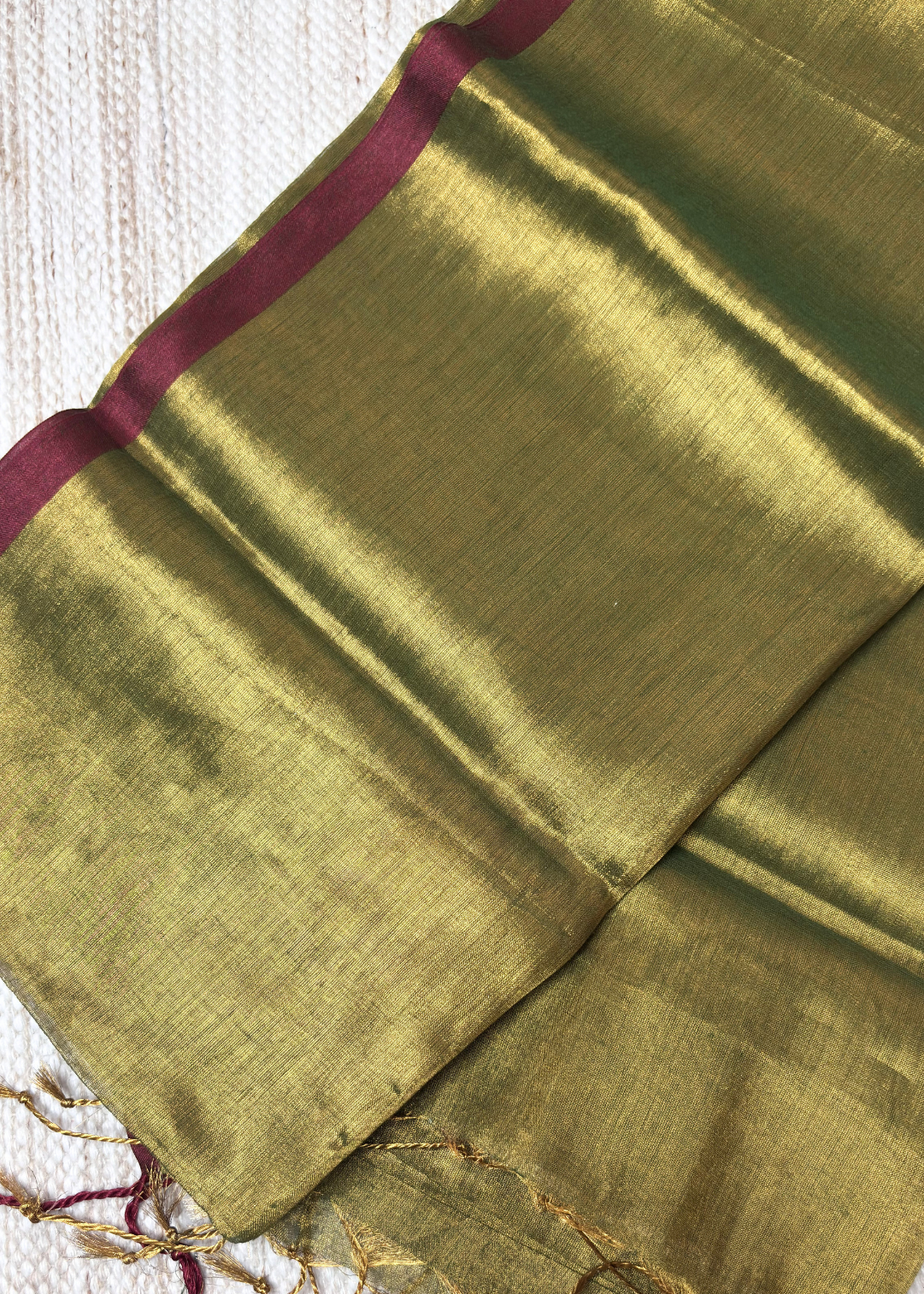Mehendi Green Plain Raga Tissue Silk
