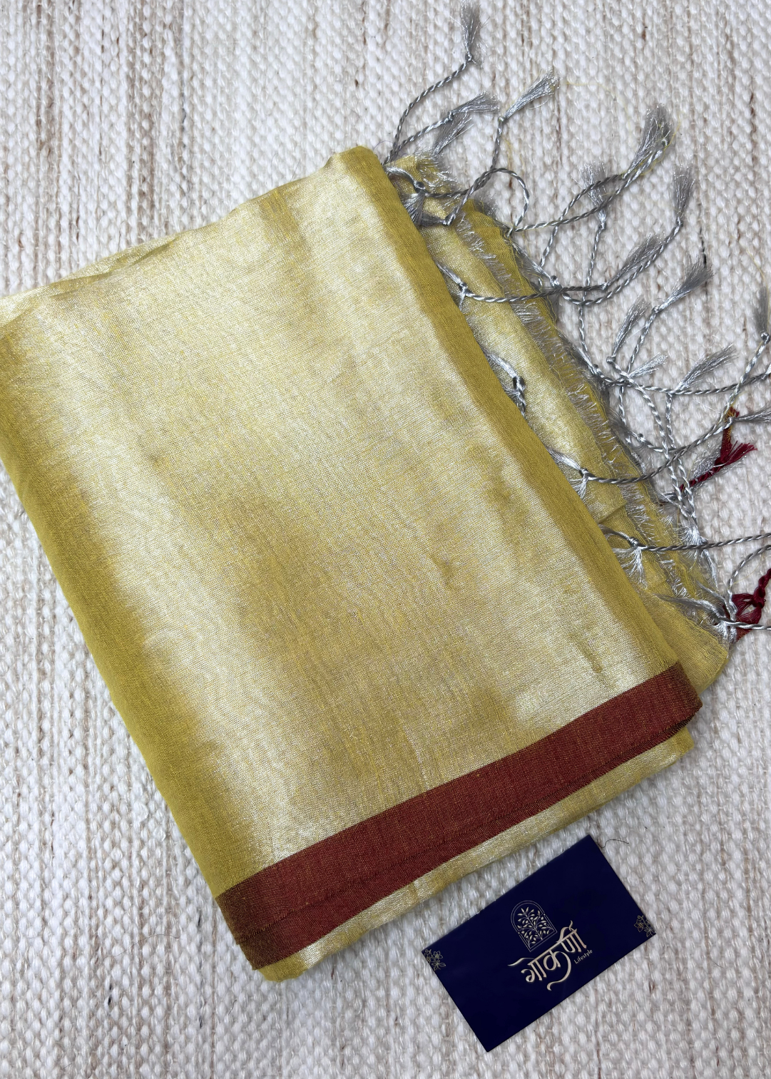 Lemon Yellow Plain Raga Tissue Silk