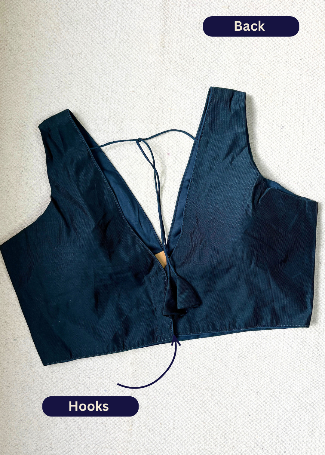 V Neck Midnight Blue Blouse