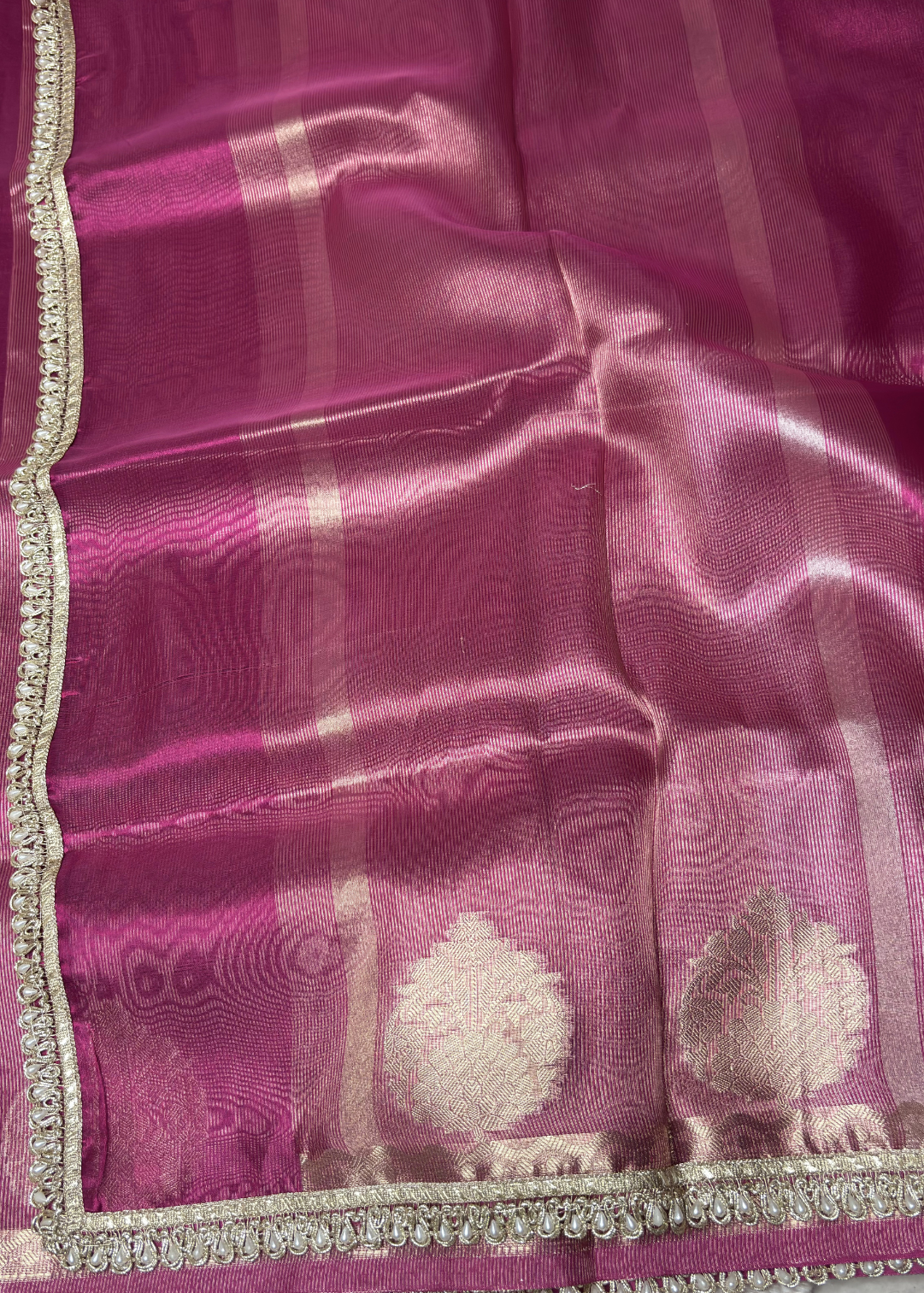 Rani Pink Banarasi Tissue Silk