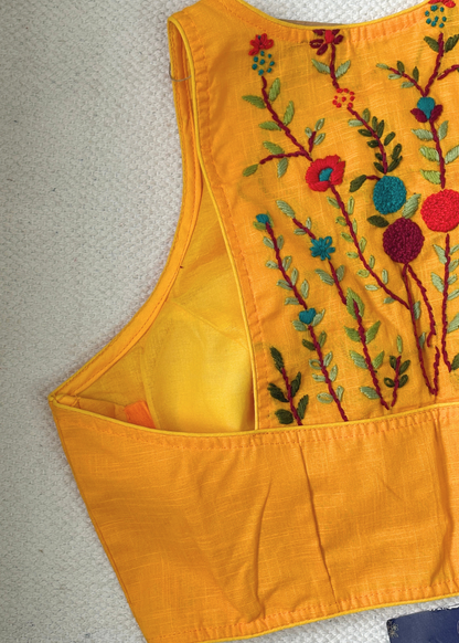 Halter Neck Yellow Blouse