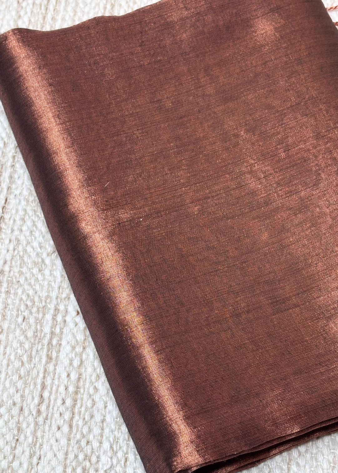 Rust Plain Raga Tissue Silk