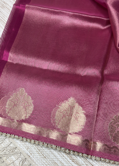 Rani Pink Banarasi Tissue Silk