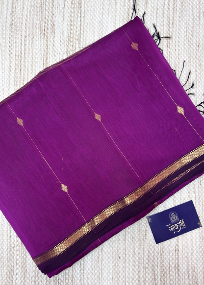 Pink Dhoop Chave Diamond Butti - Chatai Border Maheshwari