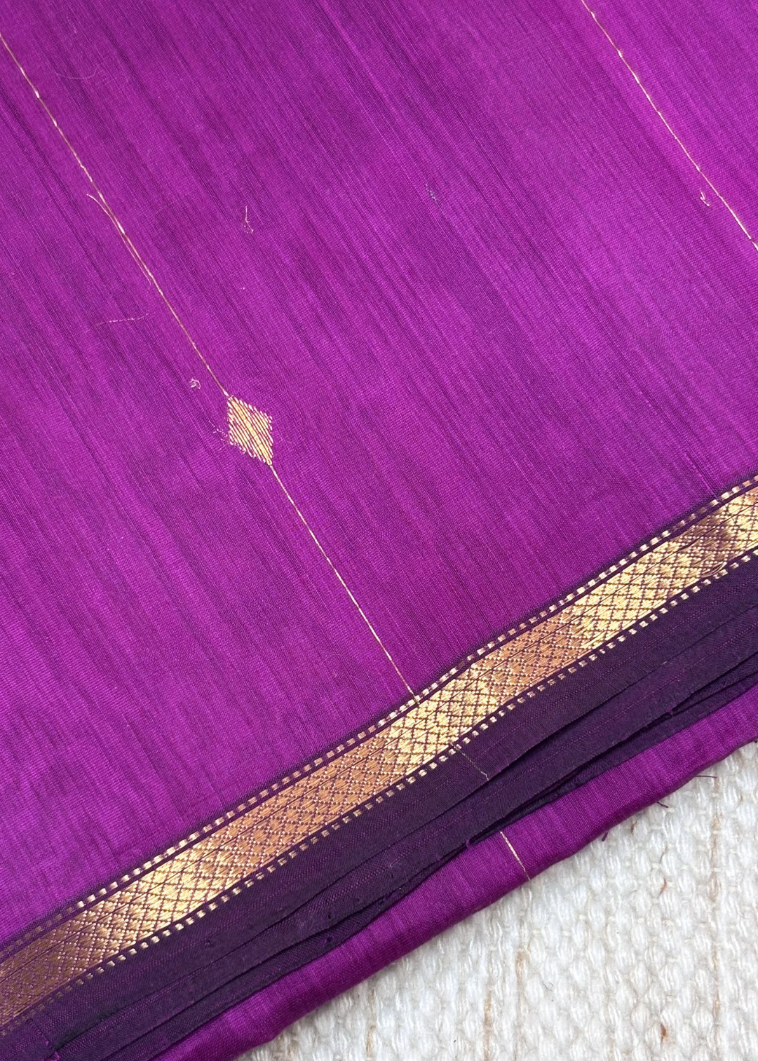 Pink Dhoop Chave Diamond Butti - Chatai Border Maheshwari