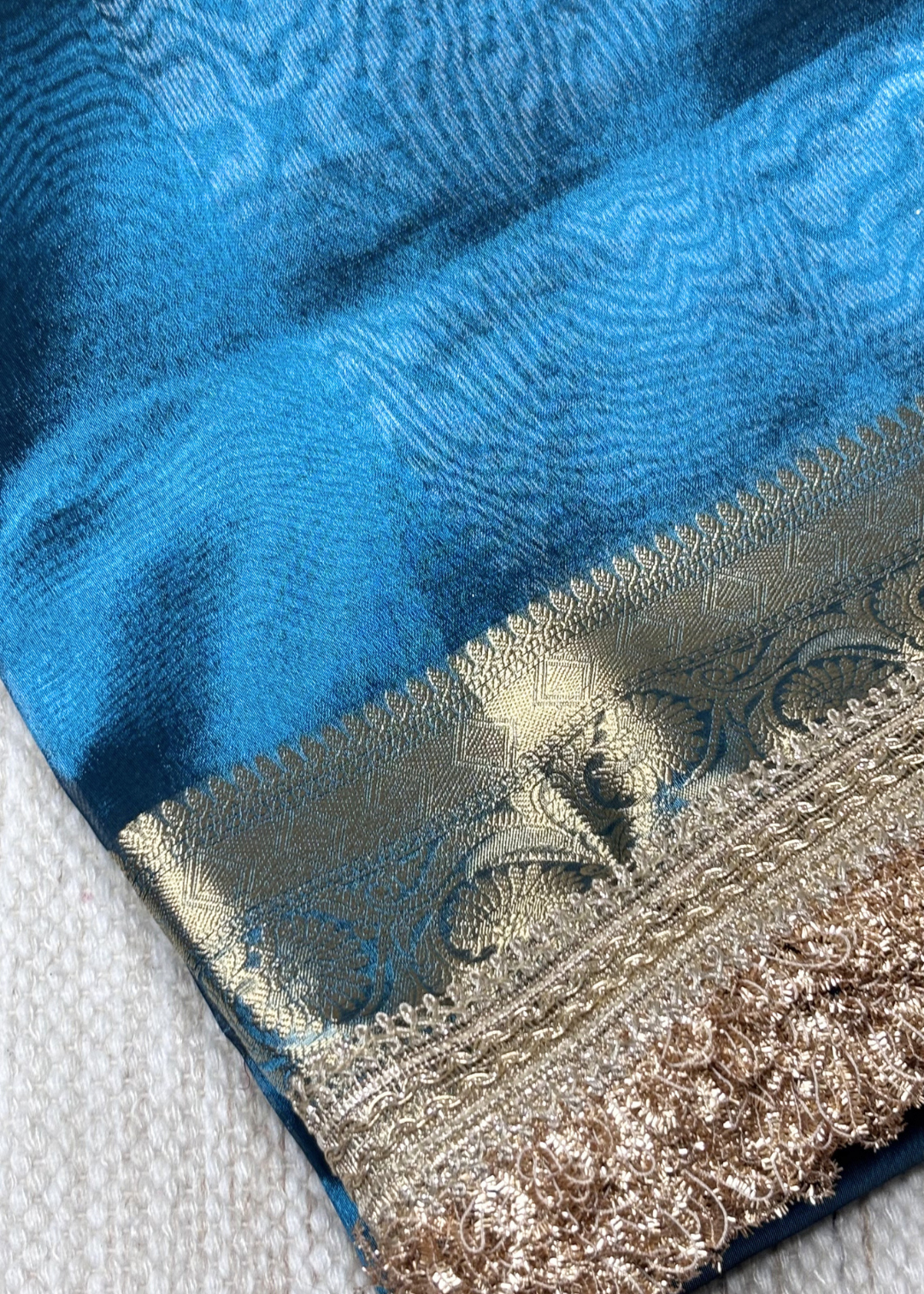 Light Blue Banarasi Tissue Silk