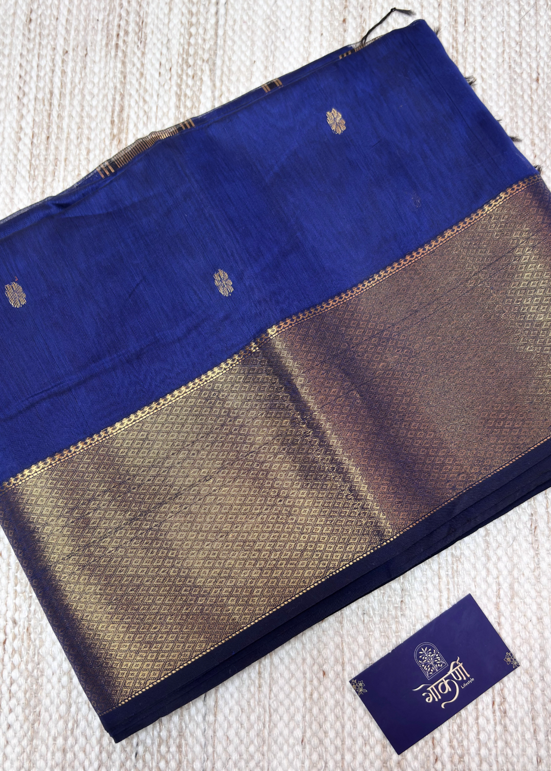 Royal Blue Surajmukhi Butti Maheshwari
