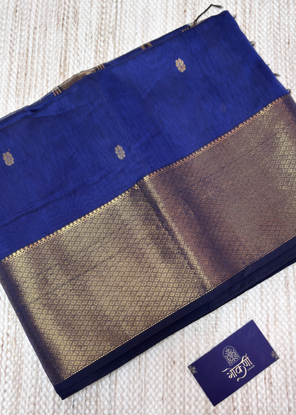 Royal Blue Surajmukhi Butti Maheshwari
