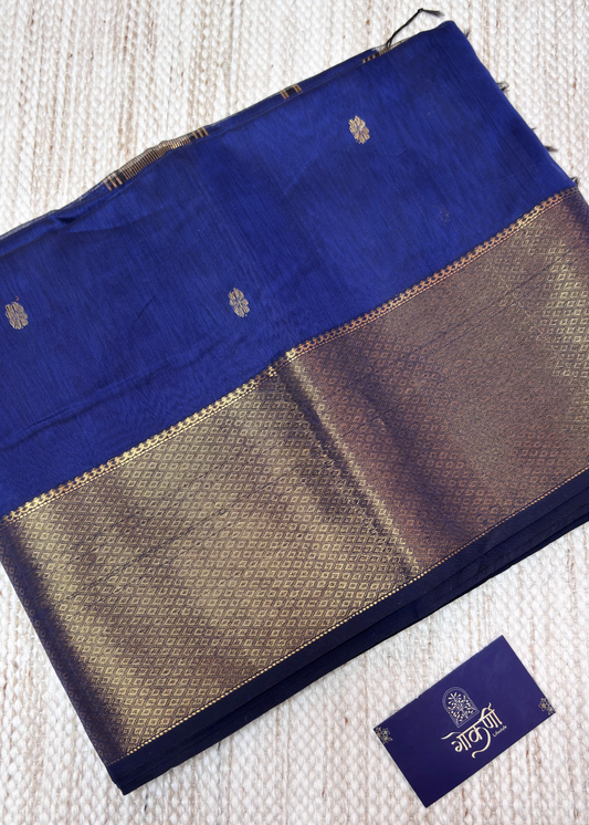Royal Blue Surajmukhi Butti Maheshwari